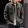 Camisa de trabajo para exteriores estilo retro americano Glanlu, nueva colección de otoño para hombre, camisa casual de algodón de manga larga, prenda exterior