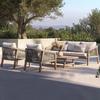 Teca ao ar livre Sofá Designer Villa Jardim Varanda Individual Cadeira de vime Lazer Rattan Terraço Exterior Mesa de centro de madeira