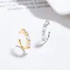 Clip para oreja con forma de C para mujer, plata de ley 925, nuevo estilo coreano, diseño personalizado, clip para oreja, joyería de oreja simple y a la moda, temperamento Ins