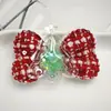 Pinza para el pelo con lazo de terciopelo rojo navideño, set de tocado con campana y borla de dibujos animados lindos de Papá Noel para niños