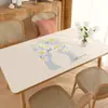 Jogo americano à prova d'água e óleo, com textura de couro sintético, sem lavagem; Jogo americano artístico floral de PVC para uso doméstico; Protetor de toalha de mesa