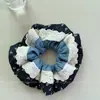Goma para el pelo Retro de Encaje Floral Estilo Francés para Mujer, Cuerda para el Pelo Versátil de Alta Gama para Cola de Caballo Baja, Accesorio para el Pelo