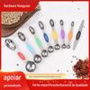 Colher medidora magnética de sucção dupla, ferramenta de cozimento, balança, colher medidora de aço inoxidável, conjunto de 8 peças, colher de tempero com raspador