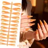 Uñas Postizas Wearable de Punta Larga Estilo Europeo y Americano para Comercio Exterior, Puntas de Uñas Falsas de Color Sólido Simples, Uñas Removibles de Alta Calidad