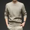 Suéter de punto para hombre con cuello redondo, transfronterizo, 25 nuevo de otoño/invierno, tejido jacquard, casual, versátil, suéter base