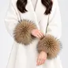 Punho de Pele Falsa de Guaxinim Jaqueta de Penas Qipao Jaqueta de Algodão Mangas Cover Acessórios de Roupa Combinando Proteções de Pulso de Pele Falsa Punhos de Mão