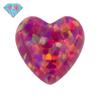 Gema Huagang en forma de corazón, Ópalo sintético plano, piedra desnuda, Ópalo artificial, Ópalo rojo, Ópalo melocotón en forma de corazón OP23