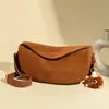 Nuevo Estilo Otoño e Invierno 2026 Retro Maillard Bolso Hobo de Gamuza para Hombro para Mujer Gran Capacidad Bolso Cruzado tipo Dumpling para Viajes