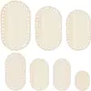 2 Peças Base de Cesta de Crochê Oval de Madeira Lisa em Branco Suprimentos de Tecelagem DIY Decoração de Casa