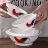 Tazón de porcelana mejorada con cerámica para gallo clásico nostálgico de la vieja escuela Tazón de Arroz para patas de cerdo tazón de pollo Tazón Cubo Tazón de Desayuno vajilla vintage