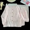 Pijama para niña primavera y otoño nuevo de algodón nube manga larga dulce y usable conjunto de ropa para el hogar para niños 2026
