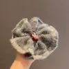 Diadema de Lana Tejida Gris para Otoño e Invierno para Mujer con Colores Contrastantes y Alta Elasticidad Cuerda Grande para el Cabello Diadema para Cola de Caballo Accesorios para el Cabello
