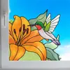 Cbccht106 Adesivo de Vidro para Canto de Janela Floral e de Pássaros Transfronteiriço, Adesivo Colorido Dupla Face Ultra-Transparente Adesivo de Flor para Canto de Vidro Decorativo