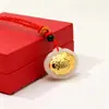 Colgante de Jade con Incrustaciones de Oro 3D Estilo Chino Candado de Longevidad para Bebé Regalo para Niños Recuerdo de Luna Llena Colgante Premium