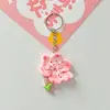Lindo Llavero de Flor de Cerezo Colgante de Flor para Niñas, Accesorio para Mochila, Regalo para Mejor Amiga, Joyería para Estudiantes