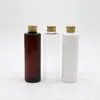 200 ml Tapa de Aluminio de Hombro Plano Botella de Plástico Botella PET Botella Separadora de Agua Cosmética Botella Lew Pura Botella de Plástico Botella para Gel de Ducha