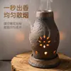 Quemador de Incienso Hueco Cerámico Rústico Hecho a Mano, Portainciensos Vintage Chapado en Oro, Portavelas de Incienso a Prueba de Fuego con Pinza, Quemador de Incienso Estilo Zen