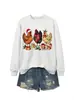Amazon eBay sitio independiente moda versátil lindo divertido mujer tres pollos que se iluminan Navidad sudadera otoño e invierno