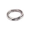 Anel de Casal Sansheng III Personalizado Simples Ouro Rosa 18K Anel de Aço Titânio Três Anéis Que Não Desbota Joias Femininas