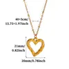 Collar con colgante de corazón hueco de acero de titanio transfronterizo, minimalista y elegante, diseño de corazón versátil, chapado en oro de 18 quilates, no se decolora, para mujer