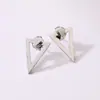 Pendientes de Triángulo Geométrico Hueco de Doble Capa de Diseño Creativo Personalidad de Comercio Exterior Transfronterizo Pendientes de Moda de Nicho para Mujer