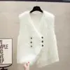 Chaleco cárdigan tejido primavera y otoño 2026 nuevo suéter de terciopelo imitación visón chaleco de mujer prenda exterior holgada chal de invierno