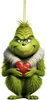 Pingente Grinch de Natal Decoração de Árvore de Natal Suprimentos para Decoração de Feriado Pingente Acrílico Enfeites de Natal para Casa