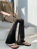 Pantalones Largos de Verano Delgados con Estampado de Leopardo, Pantalones Acampanados, Leggings de Yoga Transpirables, Estilo para Mujeres Altas