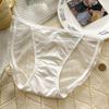 Elegante Satén Estilo Francés ~ Sexy de Corte Alto con Lazo Dulce y Puro Encaje de Malla Braguitas de Cintura Baja para Niñas