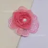 Parches de Encaje de Flor de Rosa Bordada en 3D Parches de Organza para Decorar Ropa, Chaquetas de Malla, Vestidos de Novia y Reparar Agujeros