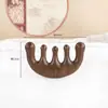 Pente de massagem feito de sândalo natural, pente de meridianos da cabeça para terapia capilar, massagem, gua sha, limpeza do couro cabeludo, escova de dentes largos, unissex