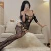 Ropa interior sexy nueva y divertida de noche, tentación, desgarro, medias negras de talla grande, entrepierna, una pieza, venta al por mayor gratuita