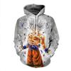 Comercio electrónico transfronterizo 2022 Nuevo Sudadera deportiva con capucha de Dragon Ball Rey Mono Saiyajin con impresión digital 3D de cuerpo completo