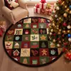 Tapete de Natal Chifres de Veado Sinos Tapete Tapete de Árvore de Natal Vermelha Decoração de Feriado para Sala de Estar Veludo Cristalizado Tapete Antiderrapante