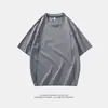 Nuevo Estilo Algodón Puro Verano Hombres Moderno Holgado Marca de Moda Estudiante Manga Corta Camiseta Top con Mangas Tres Cuartos y Cuello Redondo