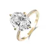 Venta caliente transfronteriza SHEIN Europa y Estados Unidos anillo de zirconita ovalada grande de cuatro garras anillo de temperamento de lujo ligero simple para mujer venta al por mayor