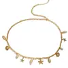 Cadena de Cintura de Concha Caracola Estrella de Mar con Perlas Metálicas Imitación y Cuentas, Estilo Bohemio Transfronterizo Europeo y Americano, Elementos Marinos