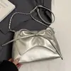 Bolso de hombro plisado de estilo ballet con lazo, nuevo, de alta calidad y moderno, bolso cruzado versátil e informal con cadena para mujer