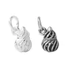 Colgante Mini Calabaza Patrón Espiral Hueco de Plata de Ley S925 Amuleto Pequeño de Calabaza Materiales para Tejido de Cuerda Hecho a Mano DIY