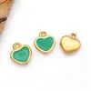 Colgante de Acero Inoxidable Esmaltado Colorido Tridimensional Mini Forma de Corazón Unilateral Accesorios de Joyería con Forma de Corazón para Collar DIY