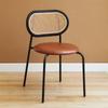 Crema Nórdica Celebridad de Internet Ins Hogar Vintage Silla de Ratán Silla de Comedor Simple Balcón Ocio Silla con Respaldo Retro