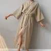 Pijama de algodón puro para mujer 2026, estilo europeo y americano, nueva colección de otoño, estampado, camisón y bata transpirables, ropa de estar de algodón transfronteriza para mujer
