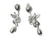 Exquisitos pendientes de plata de ley con forma de jazmín, ligeros y lujosos, sin agujeros, de una sola pieza, con clip, accesorios elegantes y exquisitos para las orejas para mujer.