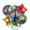 Conjunto de balões de desenho animado Super Mary Mario Luigi tema de jogo decoração de festa de aniversário balão de filme de alumínio
