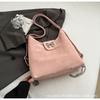 Mochila Tote de Veludo da Moda Grande Capacidade Explosiva Bolsa Transversal Feminina 2024 Nova Popular Bolsa de Commuter com Laço