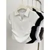 Dropshipping Transfronterizo Verano Chica Caliente Cintura Delgada Aspecto Adelgazante Hombro Derecho Camiseta de Manga Corta Polo Asimétrico para Mujer