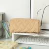 Bolsa de Lápis Acolchoada com Padrão Geométrico de Grande Capacidade para Estudantes, Estojo de Lápis, Cor Sólida, Bolsa Simples de Armazenamento de Artigos de Papelaria, Estojo de Artigos de Papelaria, Novo Estilo