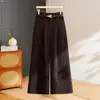 Pantalones de Pierna Ancha de Cintura Alta para Mujer 2026 Pantalones de Traje Rectos Sueltos con Caída Adelgazantes para Mujer Pantalones Largos Casuales Versátiles Simples