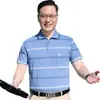 Camisa polo casual de verano de manga corta fina con abertura, holgada, a rayas, con puntos, gris, de algodón para hombre, con cuello de solapa y cuello redondo, ropa
