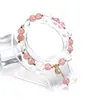 Pulseira de Cristal de Morango Natural Pulseira de Cristal Branco Lua Doce, Fashion e Fresca Presente para Namorada Dropshipping